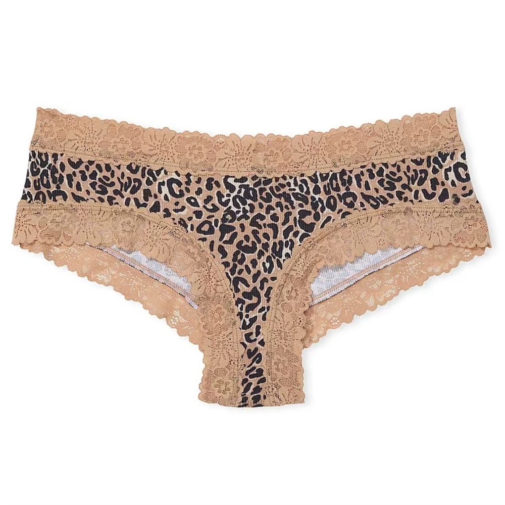 Victoria’s Secret PINK
Wink Lace-Trim Cheeky Panty, Leopard Print, XL